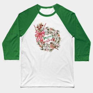 Christmas Wreath decor Baseball T-Shirt